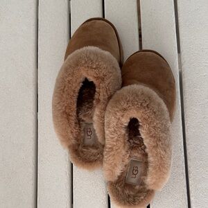 UGG Tan Shearling Slip-Ons